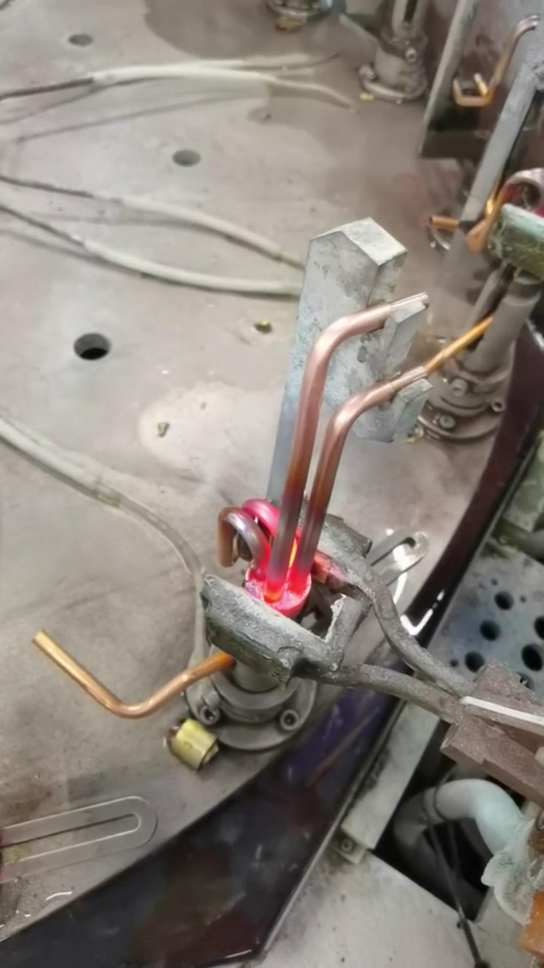 自动化多工位高频钎焊机分流分液器铜管焊接